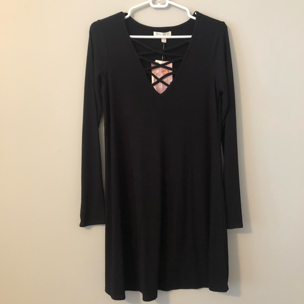 Long sleeve ribbed dress